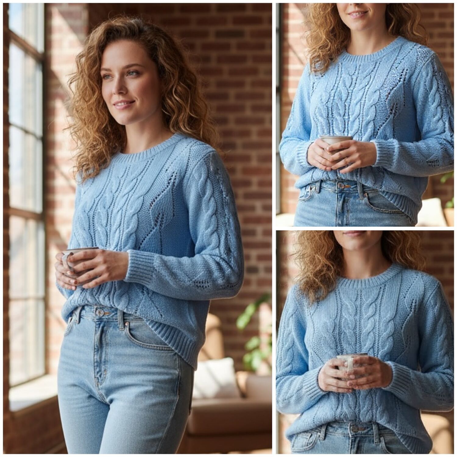 2025 - Maglione da donna invernale casual sciolto a maniche lunghe