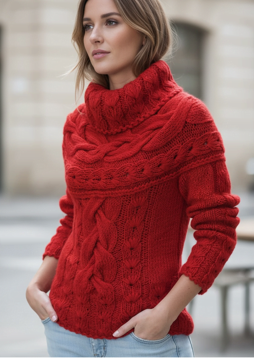 Oodosalii Maglione Rosso Donna A Maniche Lunghe – Tunica Casuale Con Scollo Rotondo E Stampe Sulle Maniche, Taglia S