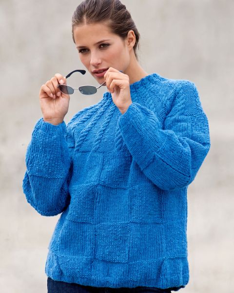 Maglione con sprone rotondo a trecce