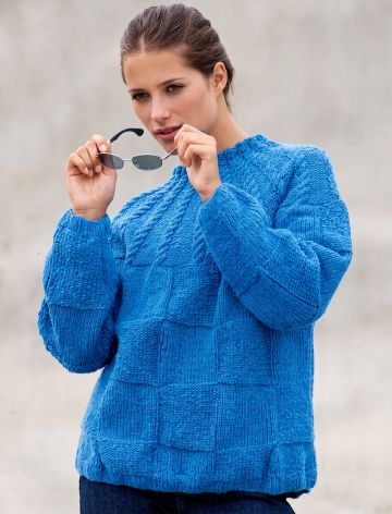Maglione con sprone rotondo a trecce