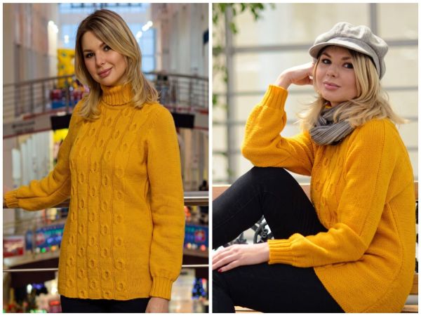 Maglione con Punto Trecce e Collo alto