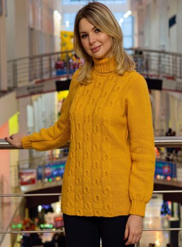 Maglione con Punto Trecce e Collo alto