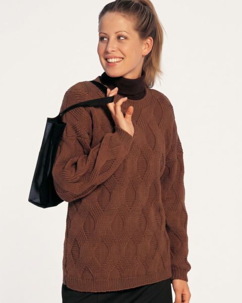 Maglione con Punto Rombi in Rilievo