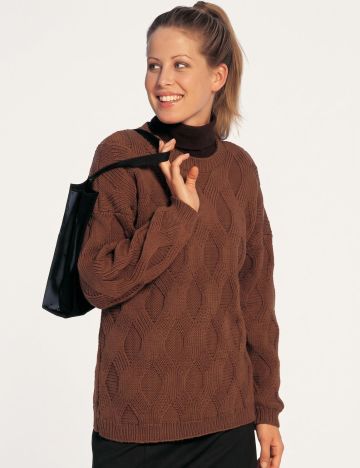 Maglione con Punto Rombi in Rilievo