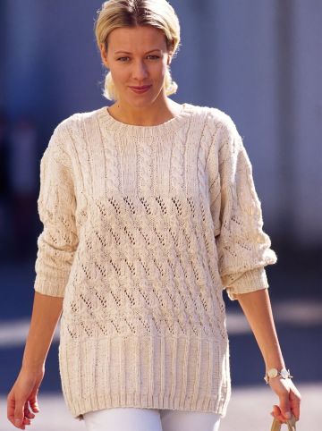 Pull con Punto Traforato a Trecce