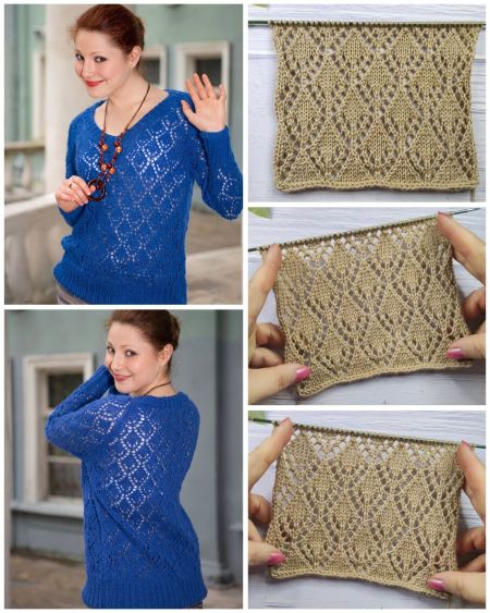 Pull Raglan con Rombi Traforati